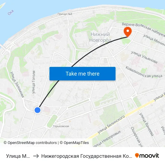 Улица Маслякова to Нижегородская Государственная Консерватория Им. М.И. Глинки map