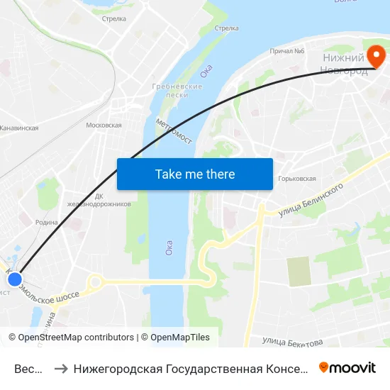 Весенняя to Нижегородская Государственная Консерватория Им. М.И. Глинки map