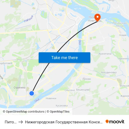 Питомник to Нижегородская Государственная Консерватория Им. М.И. Глинки map
