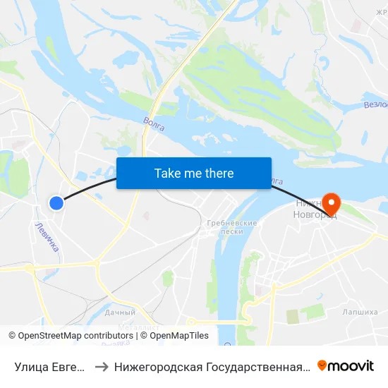 Улица Евгения Никонова to Нижегородская Государственная Консерватория Им. М.И. Глинки map