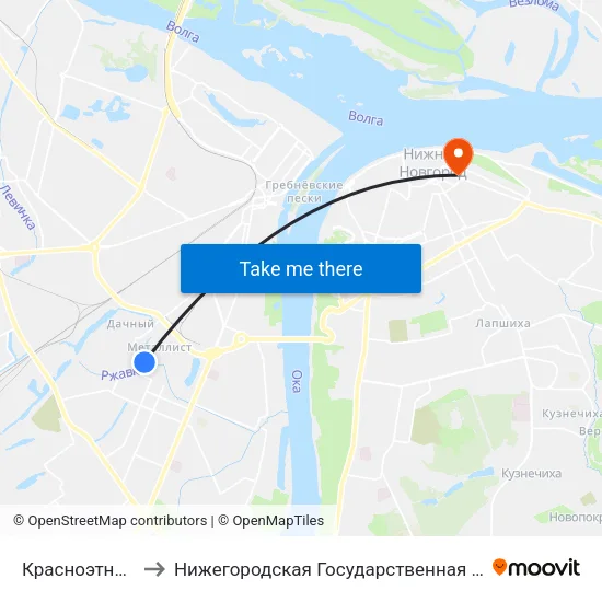 Красноэтновская Улица to Нижегородская Государственная Консерватория Им. М.И. Глинки map