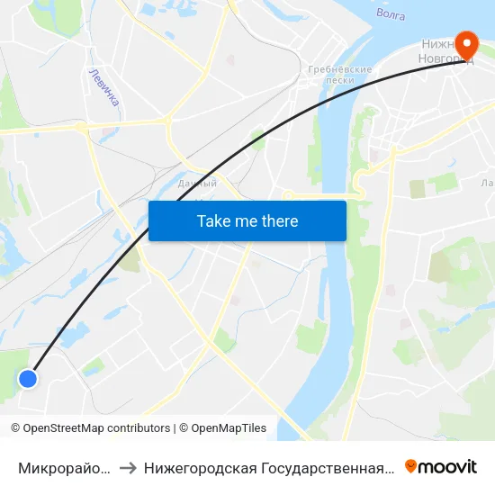 Микрорайон Соцгород-2 to Нижегородская Государственная Консерватория Им. М.И. Глинки map