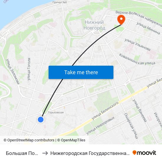 Большая Покровская Улица to Нижегородская Государственная Консерватория Им. М.И. Глинки map