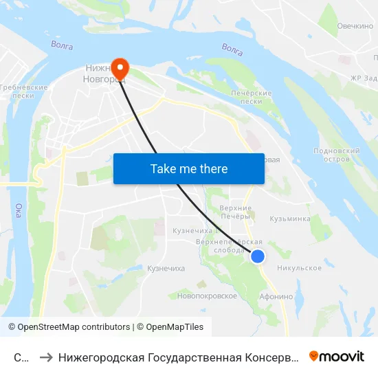Сады to Нижегородская Государственная Консерватория Им. М.И. Глинки map