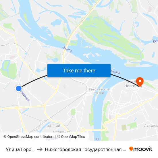 Улица Героя Давыдова to Нижегородская Государственная Консерватория Им. М.И. Глинки map