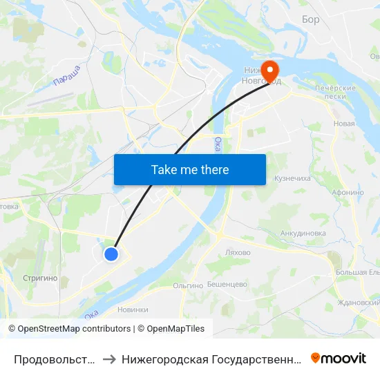 Продовольственный Магазин to Нижегородская Государственная Консерватория Им. М.И. Глинки map