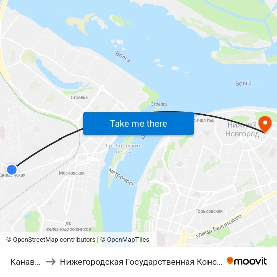 Канавинская to Нижегородская Государственная Консерватория Им. М.И. Глинки map