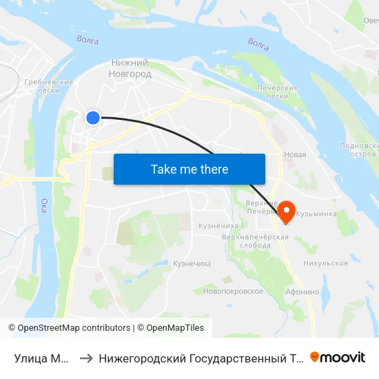 Улица Маслякова to Нижегородский Государственный Технический Университет map