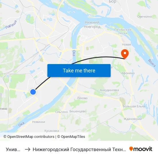 Универмаг to Нижегородский Государственный Технический Университет map