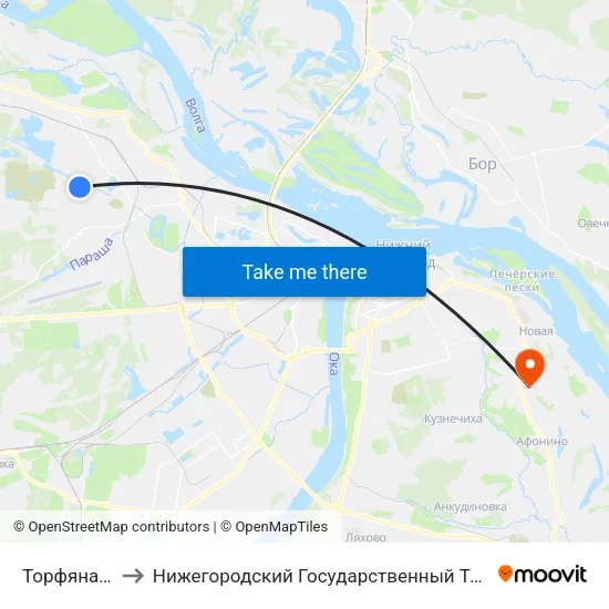 Торфяная Улица to Нижегородский Государственный Технический Университет map