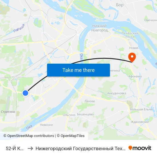 52-Й Квартал to Нижегородский Государственный Технический Университет map