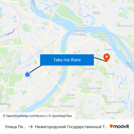 Улица Пермякова to Нижегородский Государственный Технический Университет map