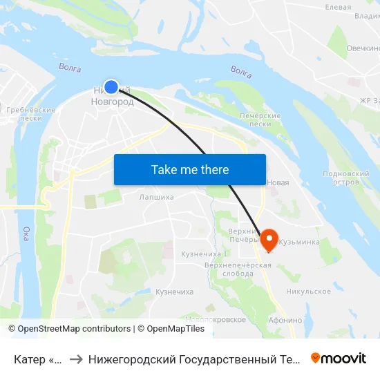 Катер «Герой» to Нижегородский Государственный Технический Университет map