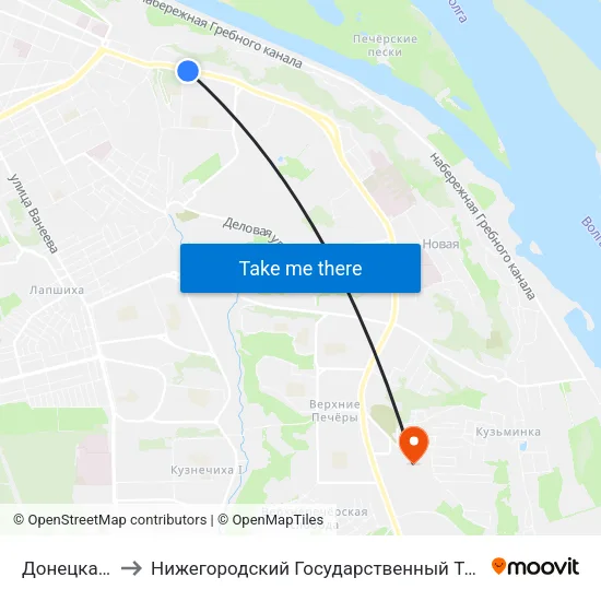 Донецкая Улица to Нижегородский Государственный Технический Университет map