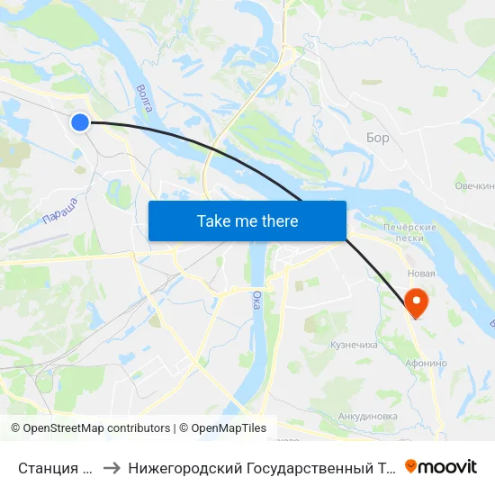 Станция Починки to Нижегородский Государственный Технический Университет map