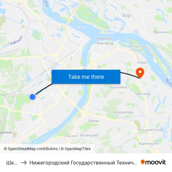 Школа to Нижегородский Государственный Технический Университет map