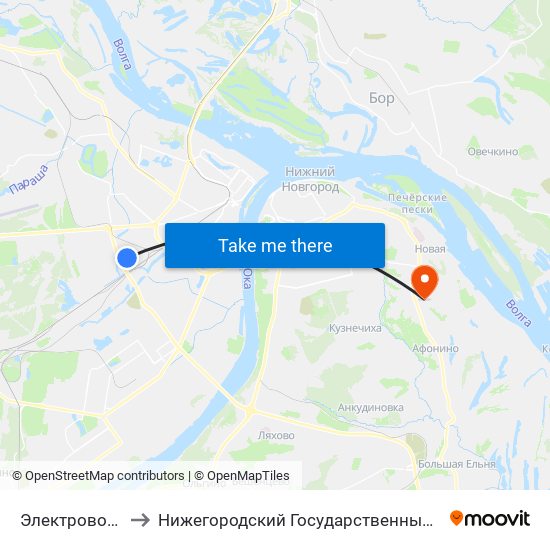 Электровозная Улица to Нижегородский Государственный Технический Университет map