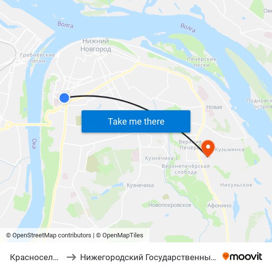 Красносельская Улица to Нижегородский Государственный Технический Университет map