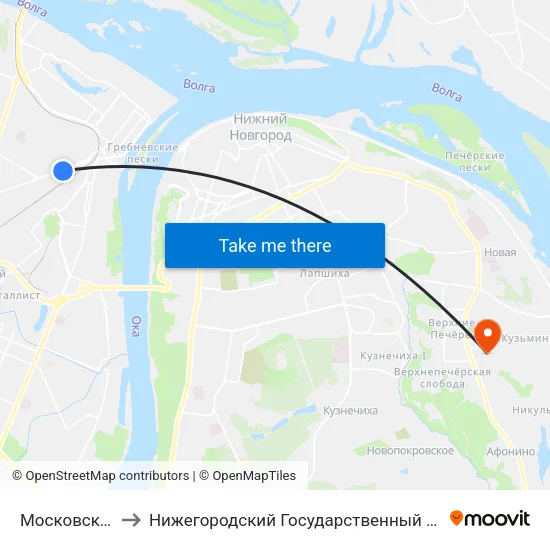 Московское Шоссе to Нижегородский Государственный Технический Университет map