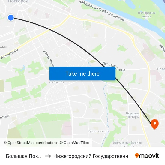 Большая Покровская Улица to Нижегородский Государственный Технический Университет map