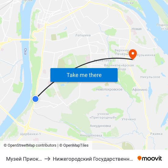 Музей Приокского Района to Нижегородский Государственный Технический Университет map
