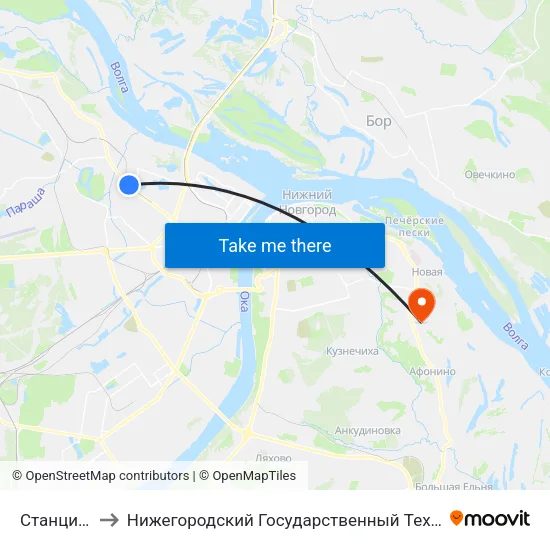 Станция Варя to Нижегородский Государственный Технический Университет map