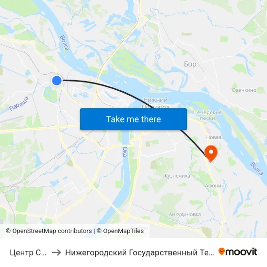 Центр Сормова to Нижегородский Государственный Технический Университет map