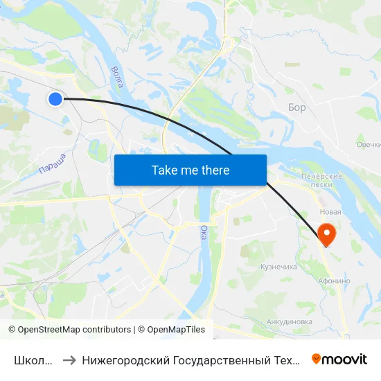 Школа №31 to Нижегородский Государственный Технический Университет map