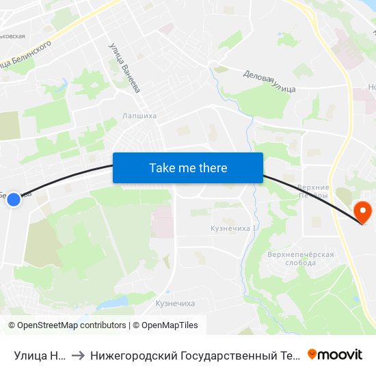 Улица Нартова to Нижегородский Государственный Технический Университет map