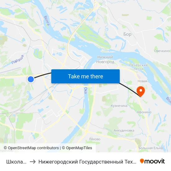 Школа №181 to Нижегородский Государственный Технический Университет map