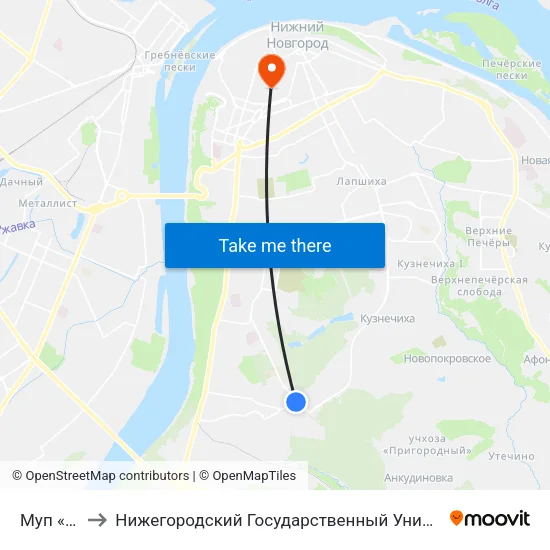 Муп «Цветы» to Нижегородский Государственный Университет Им. Н. И. Лобачевского map