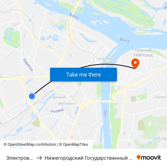Электровозная Улица to Нижегородский Государственный Университет Им. Н. И. Лобачевского map