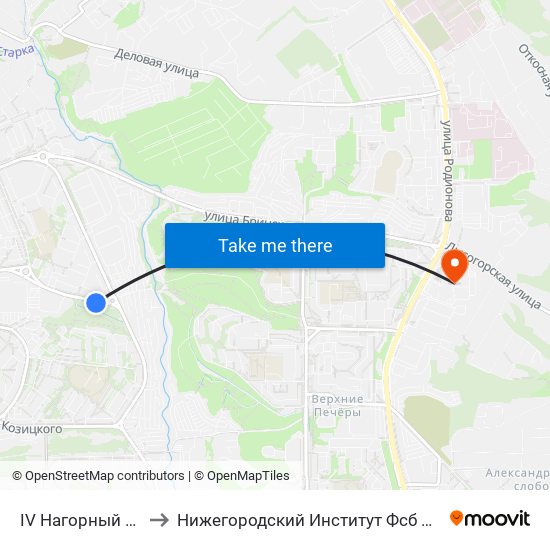 IV Нагорный Мрн to Нижегородский Институт Фсб России map