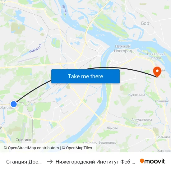 Станция Доскино to Нижегородский Институт Фсб России map
