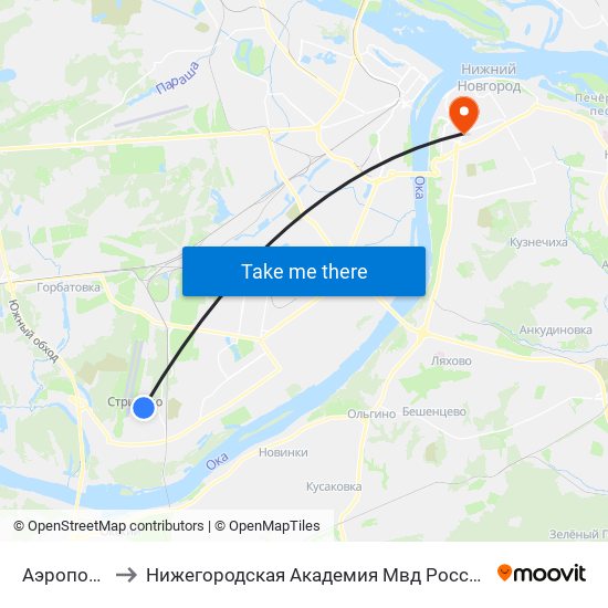 Аэропорт to Нижегородская Академия Мвд России map