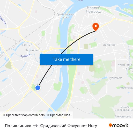 Поликлиника to Юридический Факультет Ннгу map