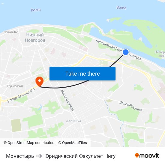 Монастырь to Юридический Факультет Ннгу map