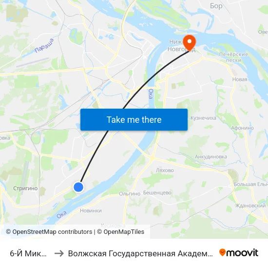 6-Й Микрорайон to Волжская Государственная Академия Водного Транспорта map