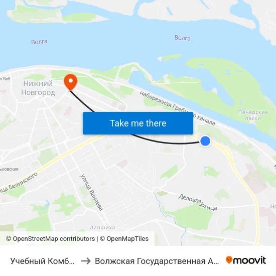 Учебный Комбинат Зао «Маяк» to Волжская Государственная Академия Водного Транспорта map