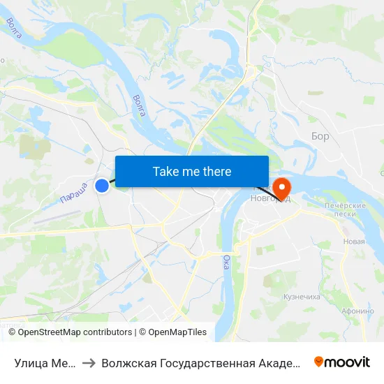 Улица Мечникова to Волжская Государственная Академия Водного Транспорта map