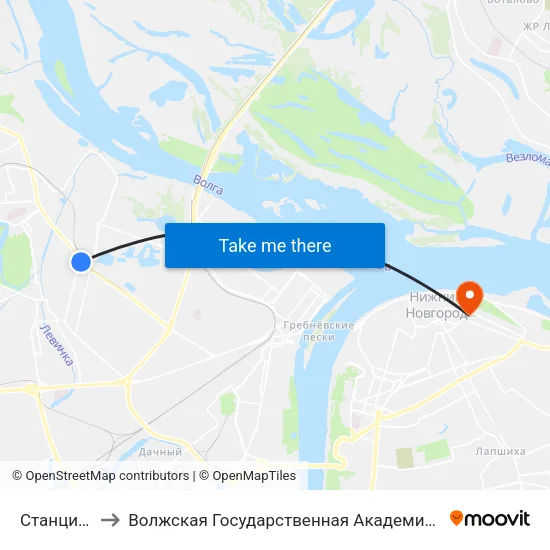 Станция Варя to Волжская Государственная Академия Водного Транспорта map