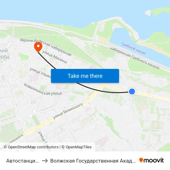 Автостанция «Сенная» to Волжская Государственная Академия Водного Транспорта map