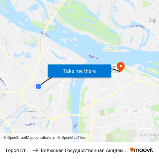 Героя Степанова to Волжская Государственная Академия Водного Транспорта map
