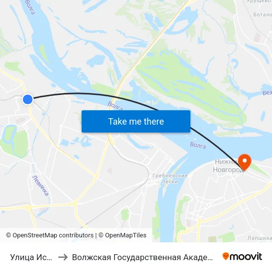 Улица Исполкома to Волжская Государственная Академия Водного Транспорта map