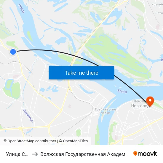 Улица Свободы to Волжская Государственная Академия Водного Транспорта map