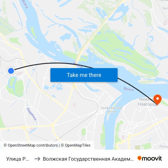 Улица Рыбакова to Волжская Государственная Академия Водного Транспорта map
