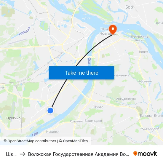 Школа to Волжская Государственная Академия Водного Транспорта map