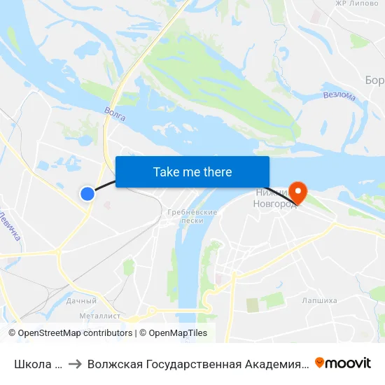 Школа №149 to Волжская Государственная Академия Водного Транспорта map