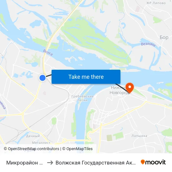 Микрорайон Бурнаковский to Волжская Государственная Академия Водного Транспорта map