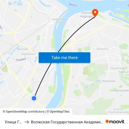Улица Грекова to Волжская Государственная Академия Водного Транспорта map